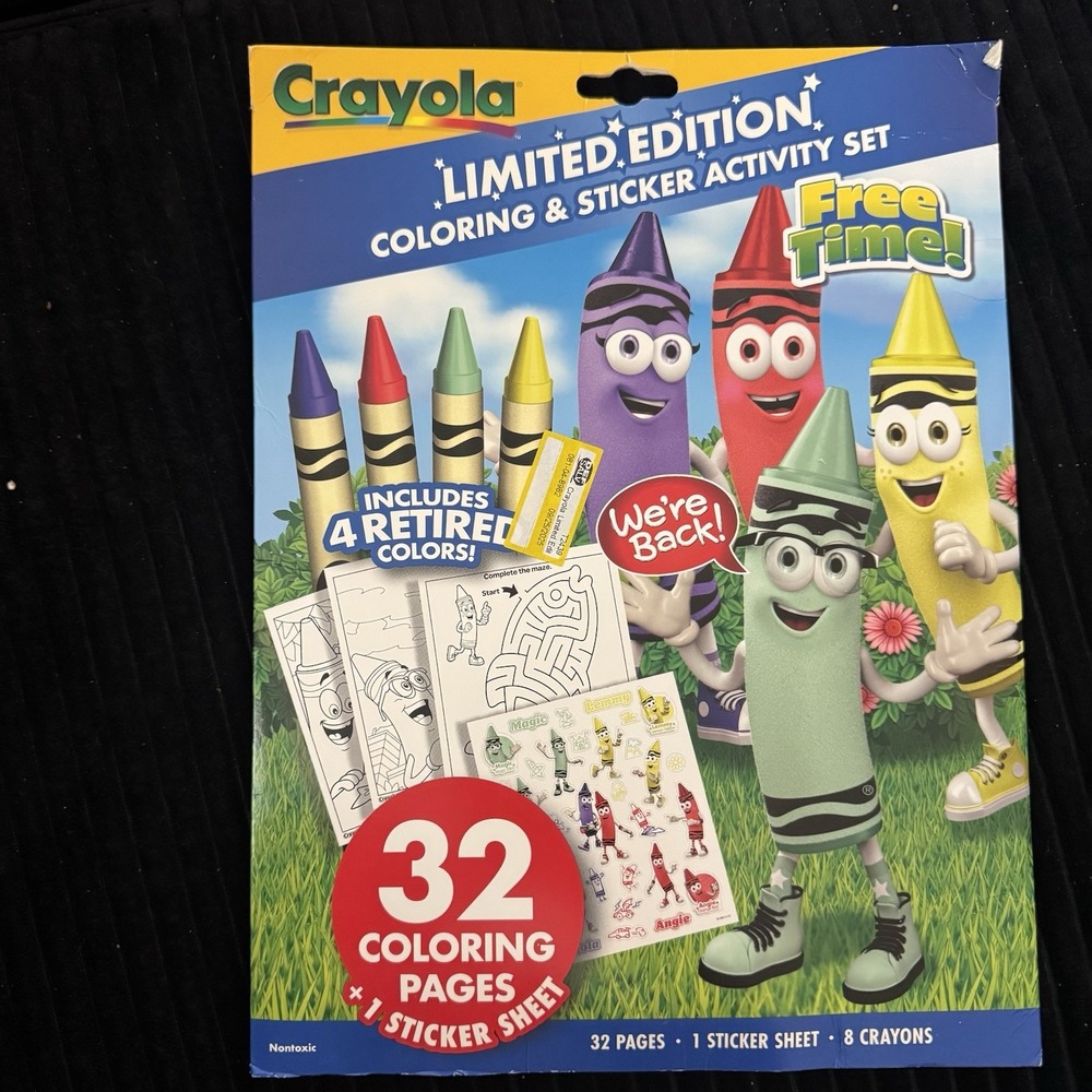 Crayola Limited Edition Coloring & Sticker Activity Set NEW IN BOX Free time